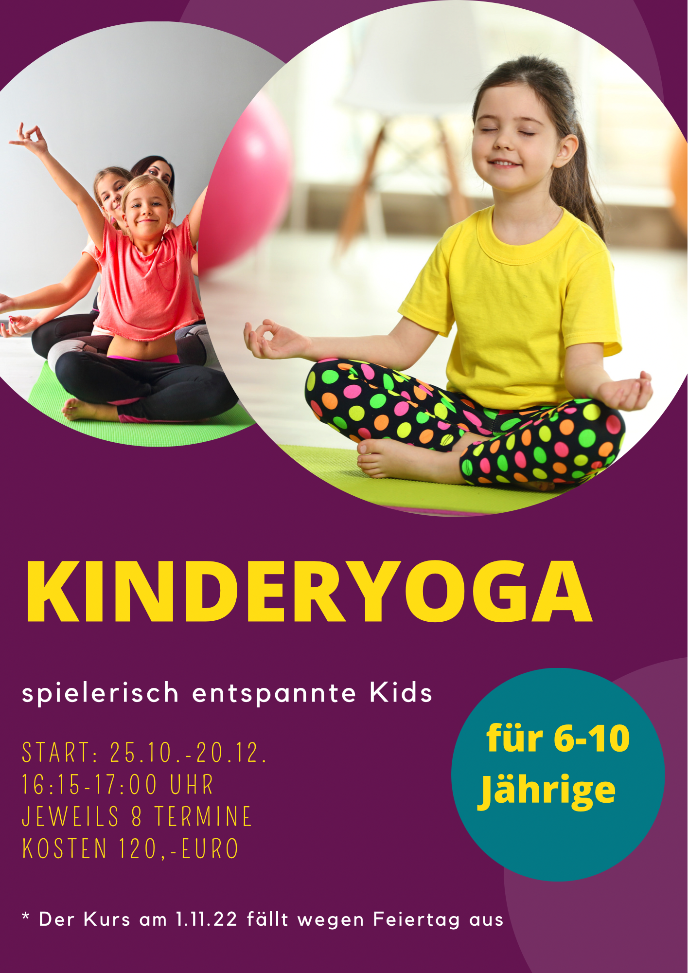 Kids Yoga für unsere 6-10 Jährigen in Köln Sülz