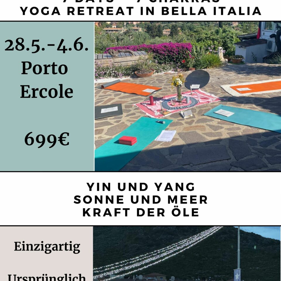 7 Days – 7 Chakras Yoga Retreat in bella Italia mit Cher 28.5.-4.6.2025