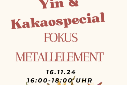 Yin und Kakaozeremonie mit Fokus auf das Metallelement für den Herbst